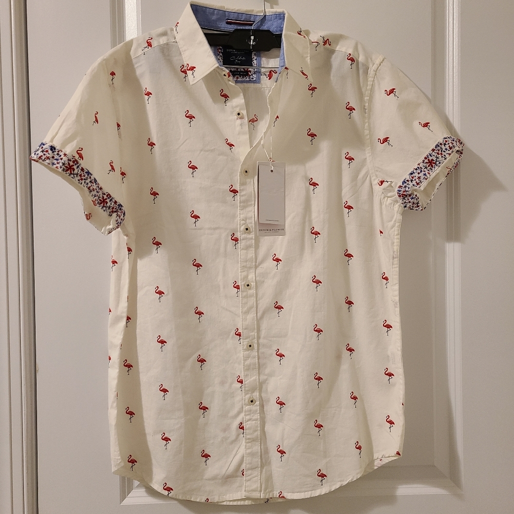 Denim and Flower men's shirt, M, 100% cotton